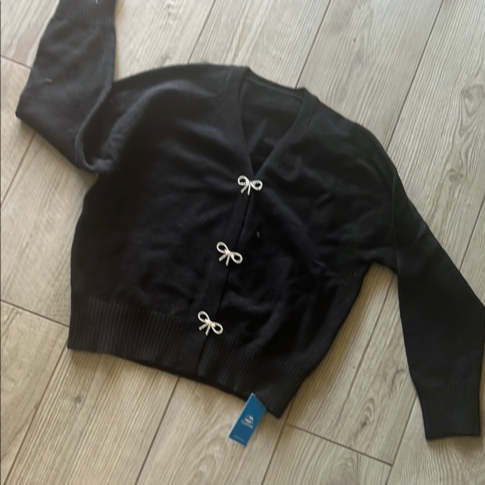 Elegant Black Cardigan Sweater